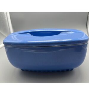 Vintage Hall Montgomery Ward Delphinium Blue Rectangular Refrigerator Dish‎
